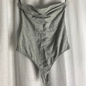 Heather Grey Tube Top Bodysuit